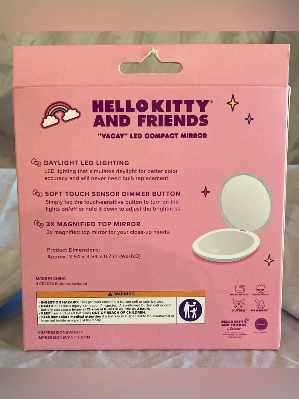 Hello Kitty and Friends Vacation LED Compact Mirror